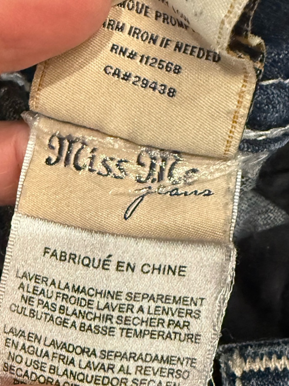 Miss Me Blue Stretch Denim Bootcut Jeans with Silver Embroidered Wing Pockets 34 - Picture 15 of 16